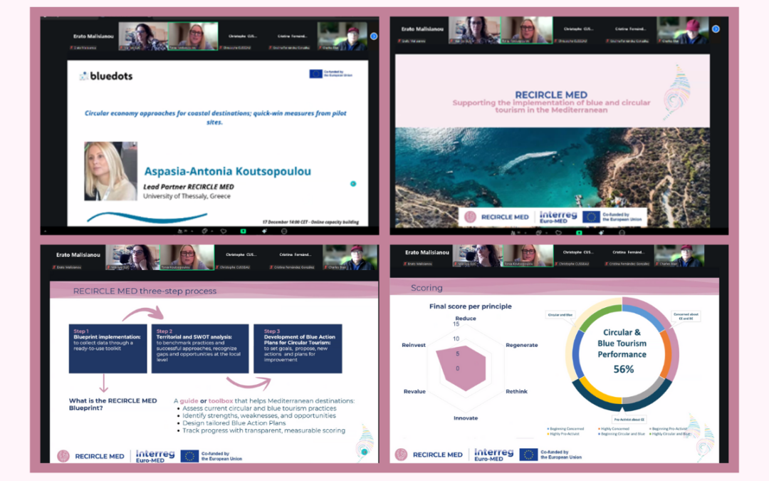 RECIRCLE MED at the “Sustainable Blue Tourism” Online Capacity-building Workshop